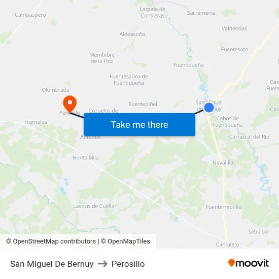 San Miguel De Bernuy to Perosillo map