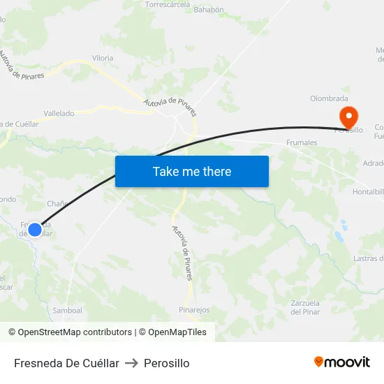 Fresneda De Cuéllar to Perosillo map