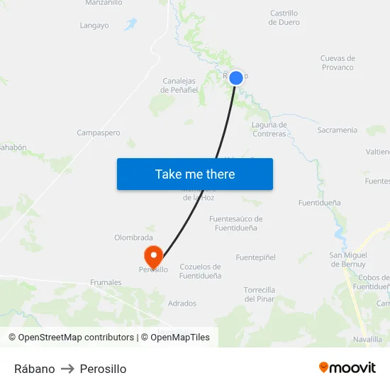 Rábano to Perosillo map