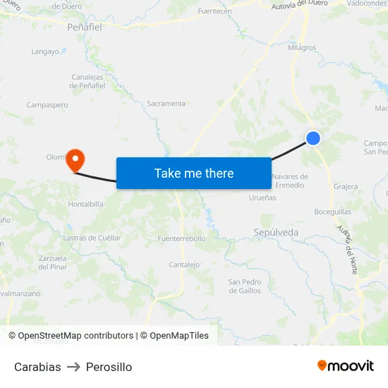 Carabias to Perosillo map