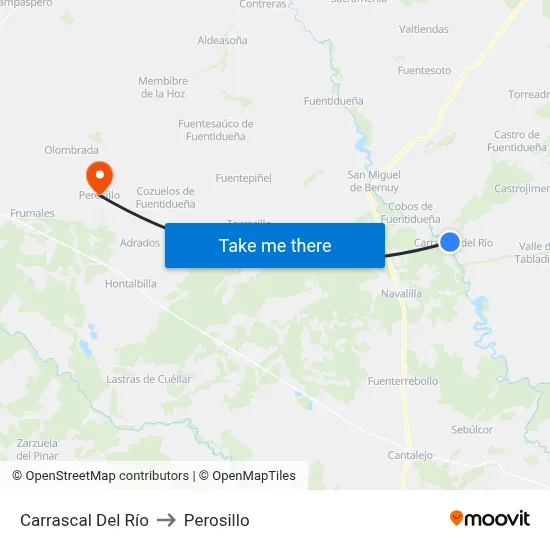 Carrascal Del Río to Perosillo map