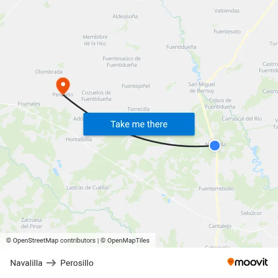 Navalilla to Perosillo map