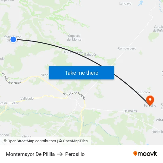 Montemayor De Pililla to Perosillo map