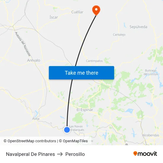 Navalperal De Pinares to Perosillo map