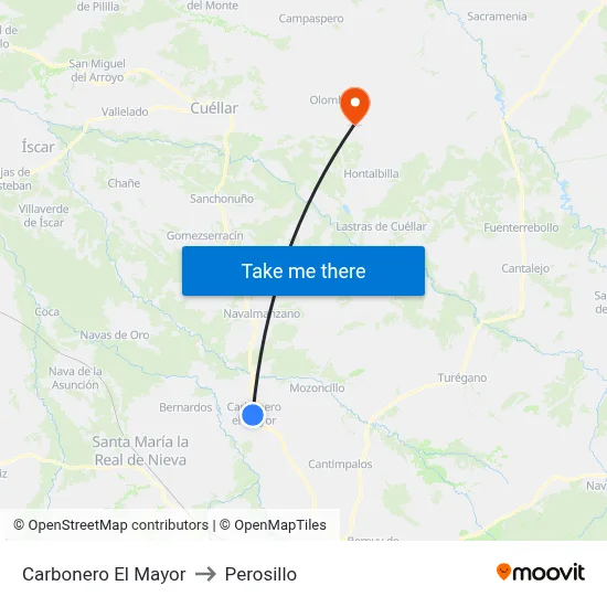 Carbonero El Mayor to Perosillo map