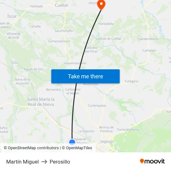 Martín Miguel to Perosillo map