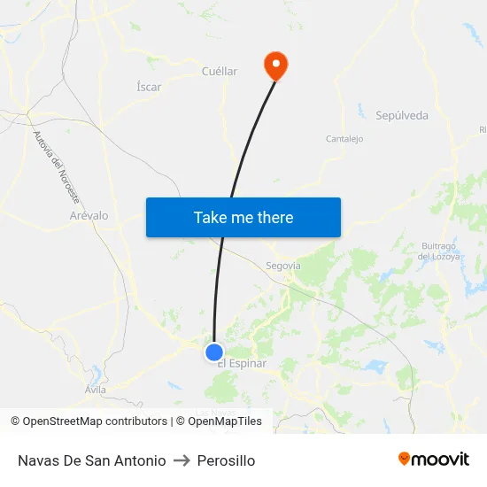 Navas De San Antonio to Perosillo map