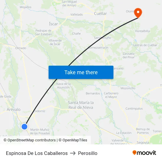 Espinosa De Los Caballeros to Perosillo map