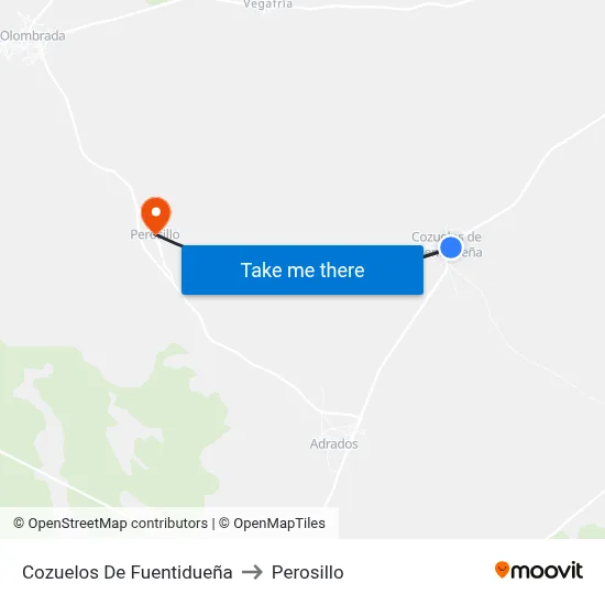Cozuelos De Fuentidueña to Perosillo map