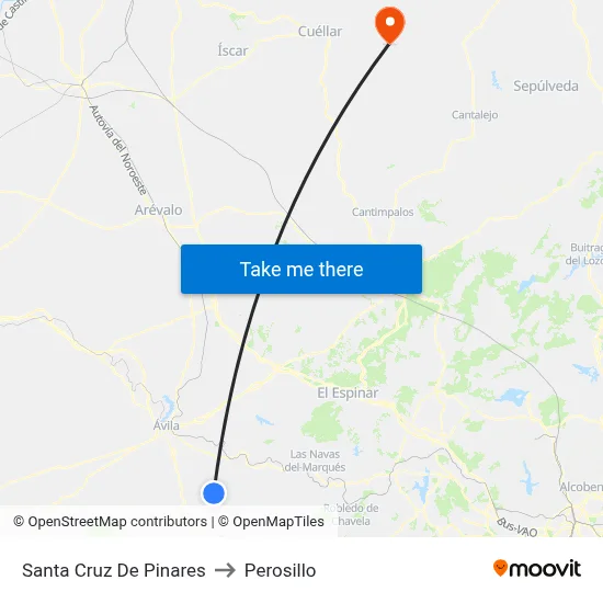 Santa Cruz De Pinares to Perosillo map