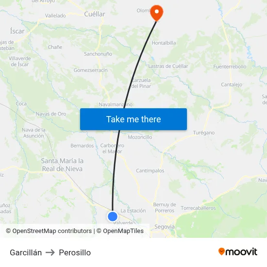 Garcillán to Perosillo map