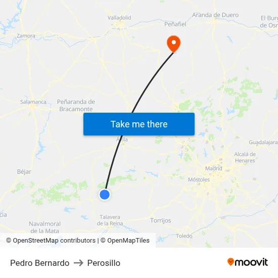 Pedro Bernardo to Perosillo map