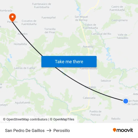 San Pedro De Gaíllos to Perosillo map