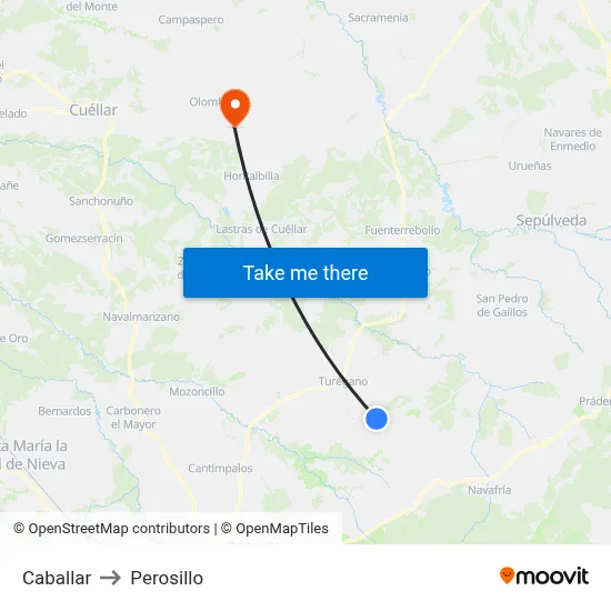 Caballar to Perosillo map