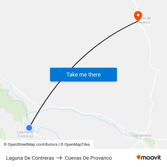 Laguna De Contreras to Cuevas De Provanco map