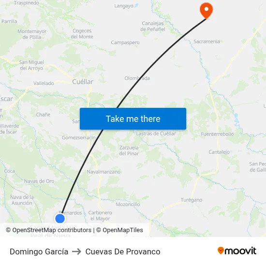 Domingo García to Cuevas De Provanco map