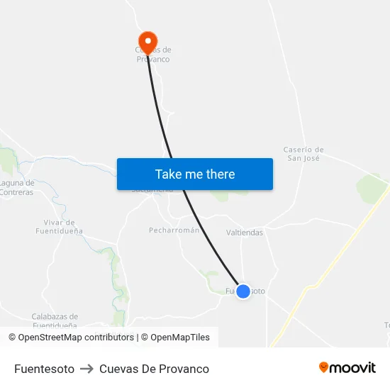 Fuentesoto to Cuevas De Provanco map