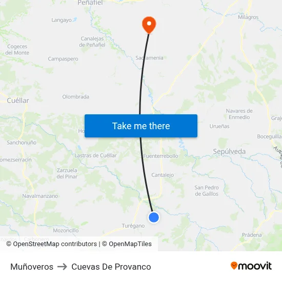 Muñoveros to Cuevas De Provanco map