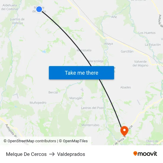 Melque De Cercos to Valdeprados map