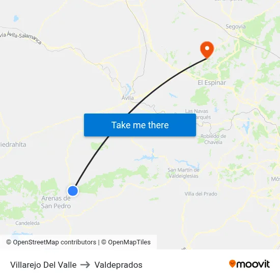 Villarejo Del Valle to Valdeprados map
