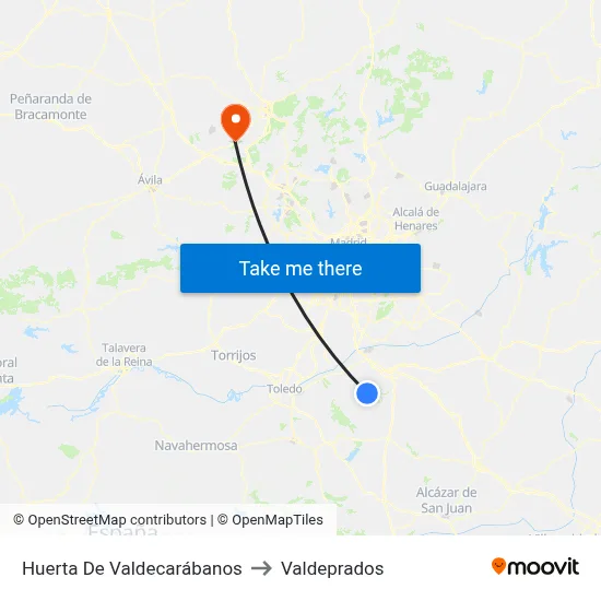 Huerta De Valdecarábanos to Valdeprados map