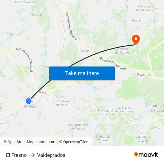 El Fresno to Valdeprados map