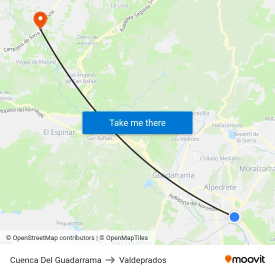 Cuenca Del Guadarrama to Valdeprados map
