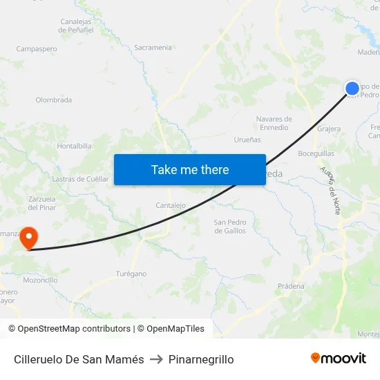 Cilleruelo De San Mamés to Pinarnegrillo map