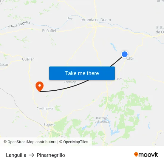 Languilla to Pinarnegrillo map