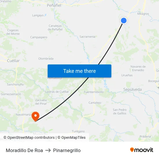 Moradillo De Roa to Pinarnegrillo map
