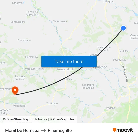 Moral De Hornuez to Pinarnegrillo map