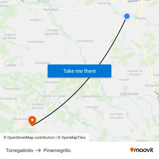 Torregalindo to Pinarnegrillo map