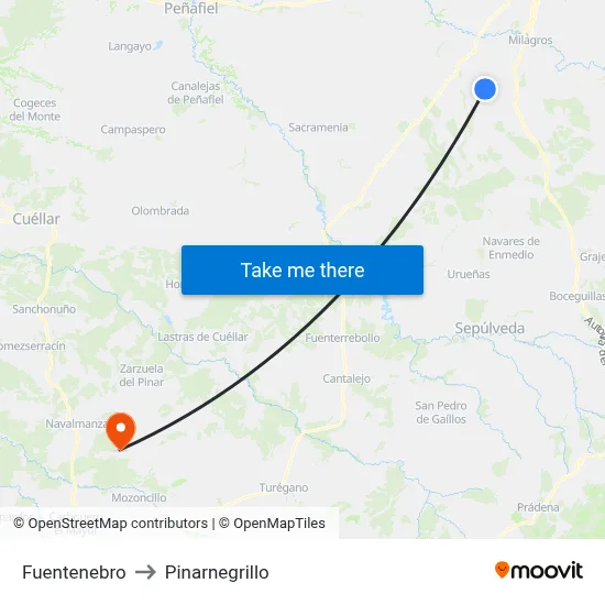 Fuentenebro to Pinarnegrillo map