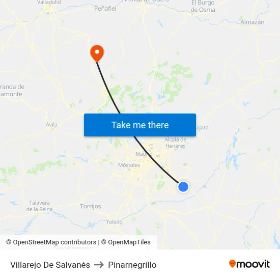 Villarejo De Salvanés to Pinarnegrillo map