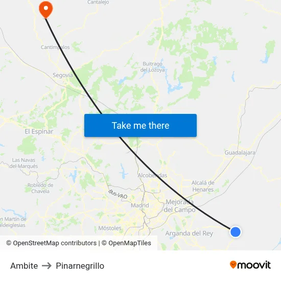 Ambite to Pinarnegrillo map