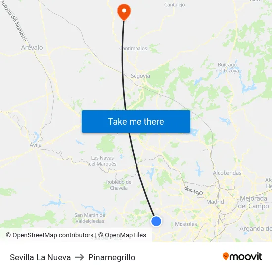 Sevilla La Nueva to Pinarnegrillo map