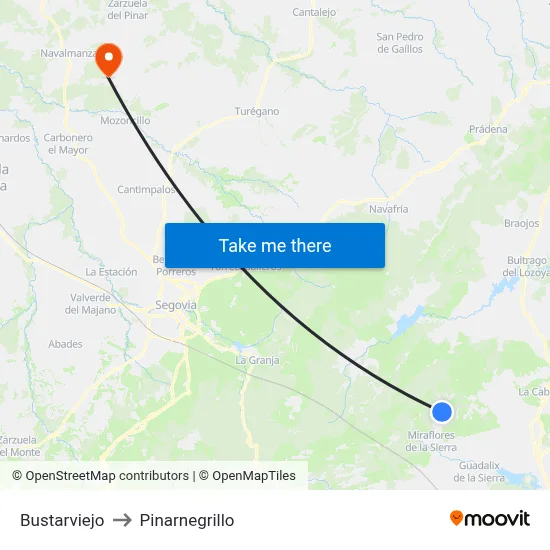 Bustarviejo to Pinarnegrillo map