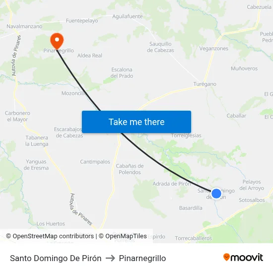 Santo Domingo De Pirón to Pinarnegrillo map