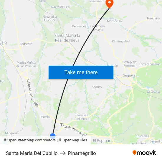 Santa María Del Cubillo to Pinarnegrillo map
