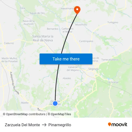Zarzuela Del Monte to Pinarnegrillo map