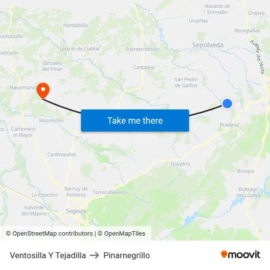 Ventosilla Y Tejadilla to Pinarnegrillo map