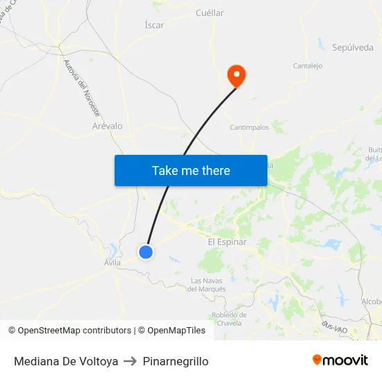 Mediana De Voltoya to Pinarnegrillo map
