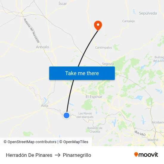Herradón De Pinares to Pinarnegrillo map