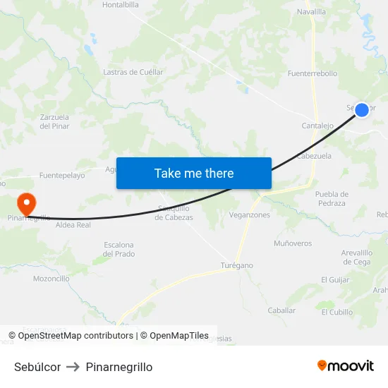 Sebúlcor to Pinarnegrillo map