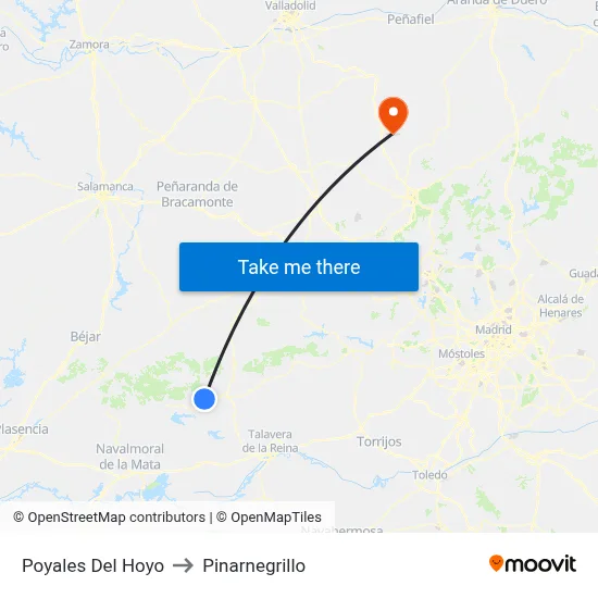 Poyales Del Hoyo to Pinarnegrillo map