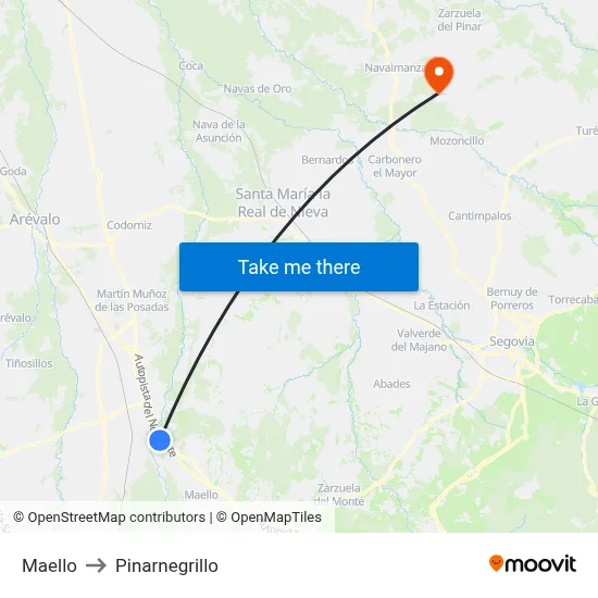 Maello to Pinarnegrillo map