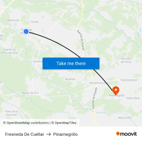Fresneda De Cuéllar to Pinarnegrillo map