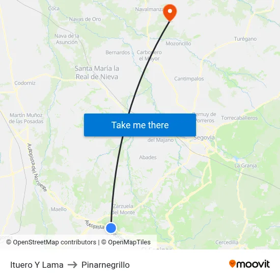 Ituero Y Lama to Pinarnegrillo map