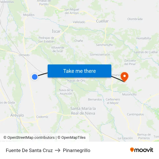 Fuente De Santa Cruz to Pinarnegrillo map