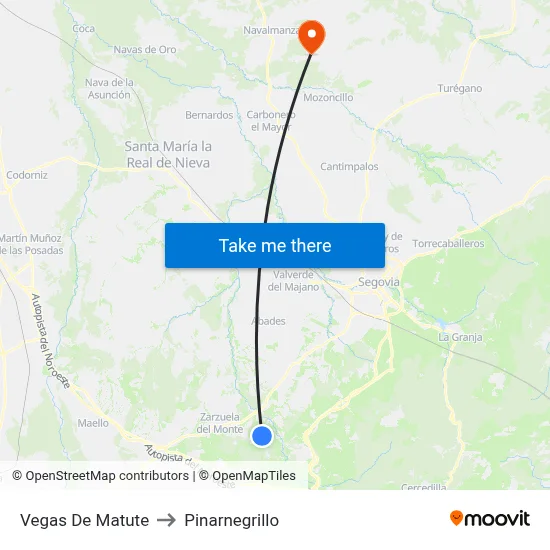 Vegas De Matute to Pinarnegrillo map